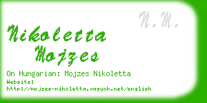 nikoletta mojzes business card